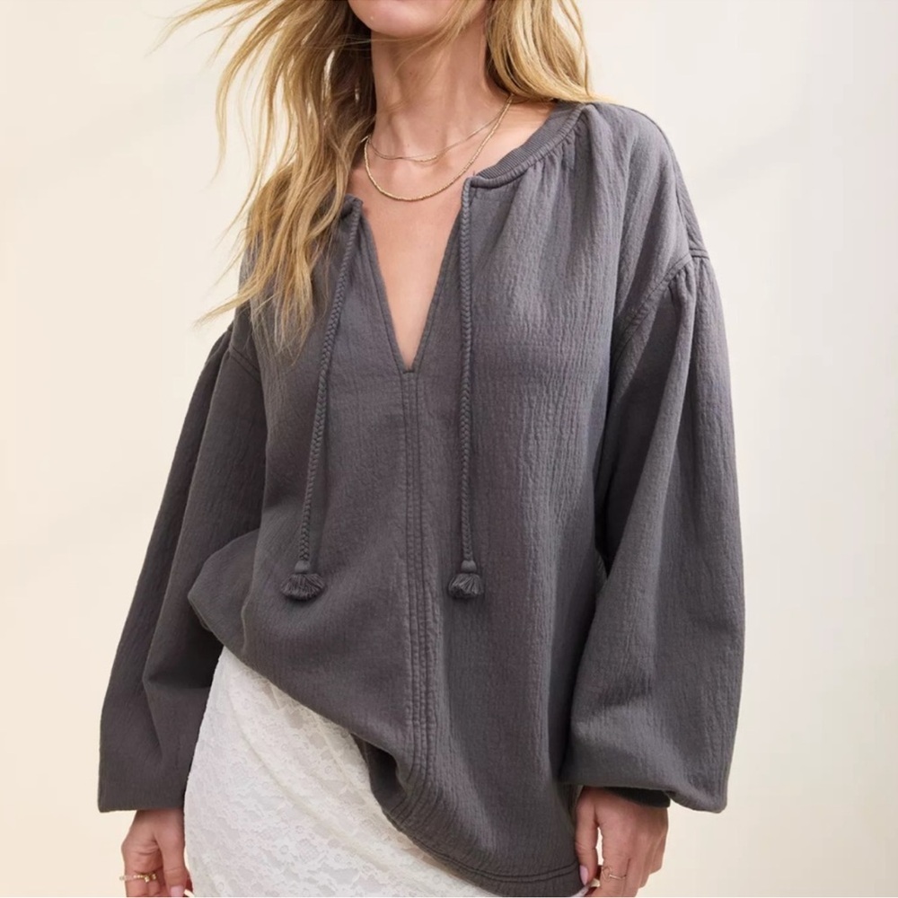 Aerie Easy Street Sweatshirt Grey Oversized Size XL